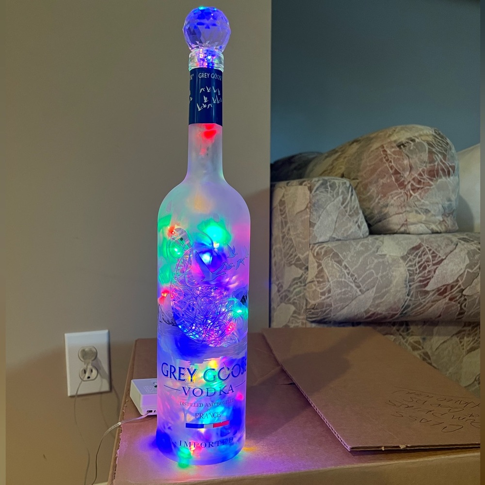 Repurposed Grey Goose Decoration